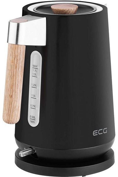 ECG Fierbător electric ECG RK 1768 Strix Timber Black, 1,7 litri, 2200 W, pereți dubli
