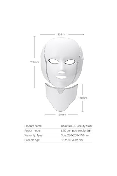 OEM LED Facial Mask for Acne Treatment, Wrinkles, and Skin Rejuvenation 7-in-1