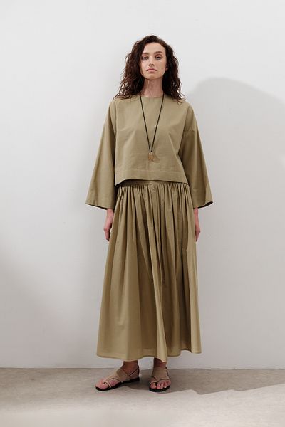 Manuka Tie-Up Detail Wide Skirt Soil