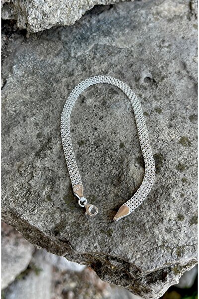 LİNOVE JEWELLERY 925 Ayar Gümüş Hasır Erkek Bileklik, Gümüş Düğüm Bileklik, G...
