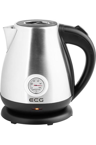 ECG Fierbător electric ECG RK 1705 Metallico, 1,7 litri, 2200 W, oțel inoxidabil, indicator de temperatură