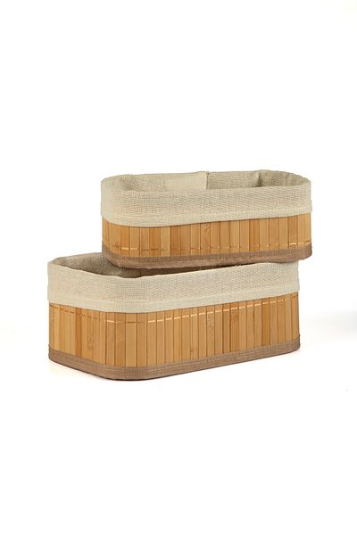Lizzy 2' Rectangular Bamboo Organizer Basket