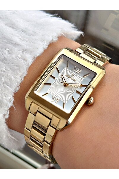 Essence Special Design Steel Cord Gold Color Steel Cord Women Wrist Watch 6594.150