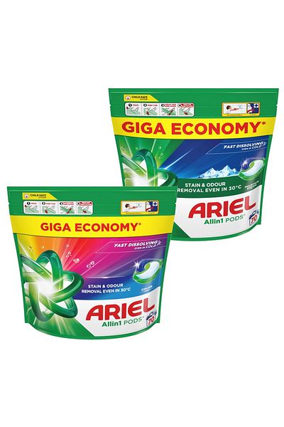 Ariel Allin1 Mountain Spring Color 2x 70pcs Laundry Capsules