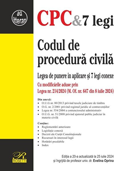Editura Rosetti Codul de procedura civila. Legea de punere in apli