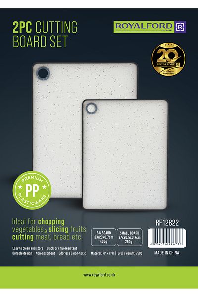 ROYALFORD 2 Pieces Cutting Board Set- RF12822/ Plastic Chopping Board
