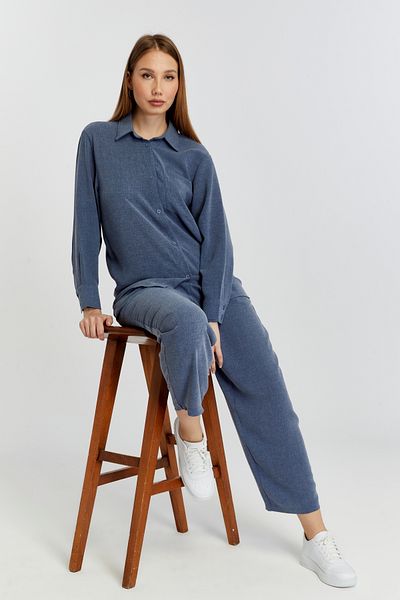 Bolivente Women's Indigo Wide Leg Woven Trousers