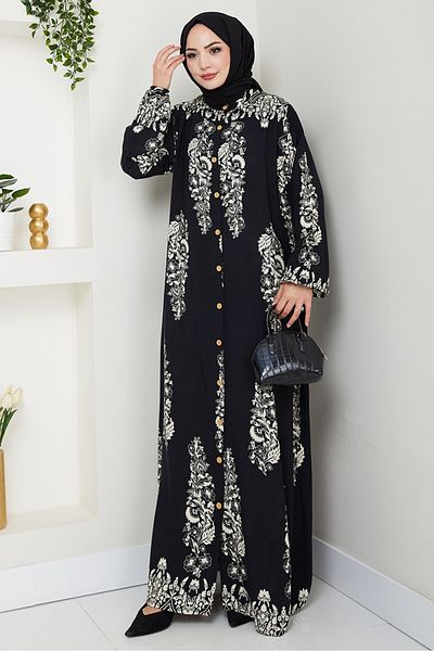 Bestenur Pela Woven Viscose Dress 1548 - Black