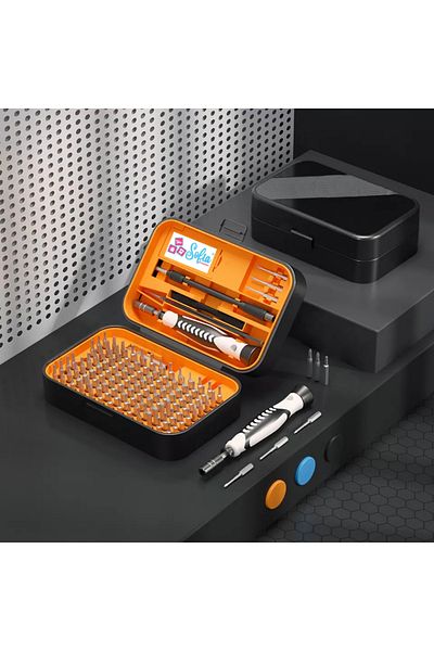 Sofia Concept 130in1 Precision Screwdriver Set, SofiaCONCEPT®, Telescopic Extension Rod, Magnetic, Black/Grey