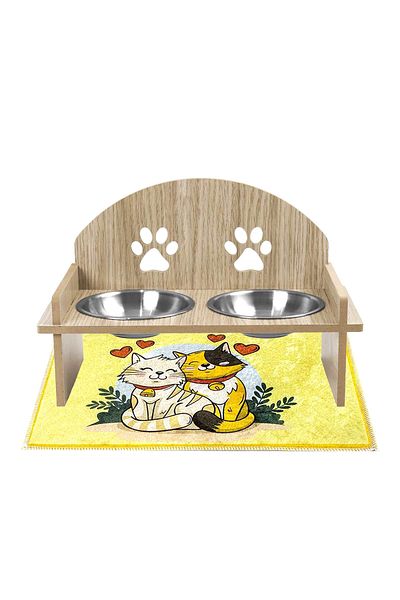 GOBYPET Paw Food Bowl Cat Dog Water Bowl, Mat and Avocado Cat Mint Gift