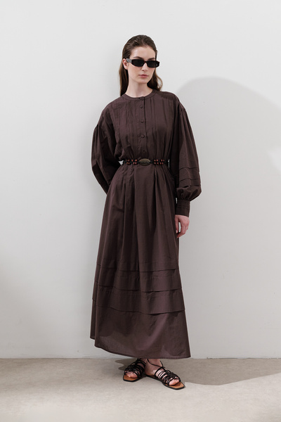 Manuka Ribbed Wide Dress Brown