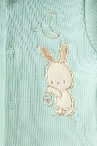 Bebitof Cute Moon and Rabbit Patterned Cotton Baby Romper