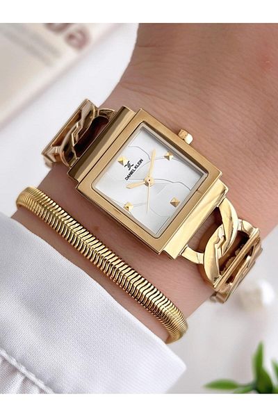 Daniel Klein Steel Cord 3 Atm Water Resistant Special Design Women Wrist Watch+Bracelet Vs.Blkt.0431
