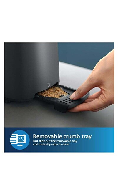 Philips HD2510/91 Toaster, 2 Slice Capacity, 6 Levels, Black