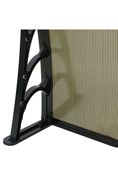 Gardinus Kapı Üstü Pratik Sundurma 120 X 60 Cm Siyah Ayak-Bronz Levha