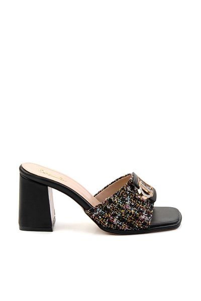 Bambi Black Patterned Women's Slippers K04231448804