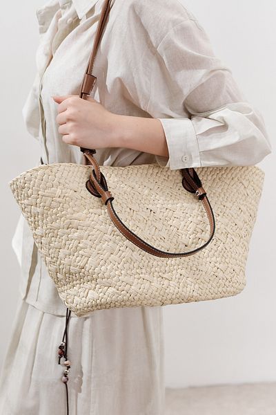 Manuka Leather Strap Wicked Bag Beige