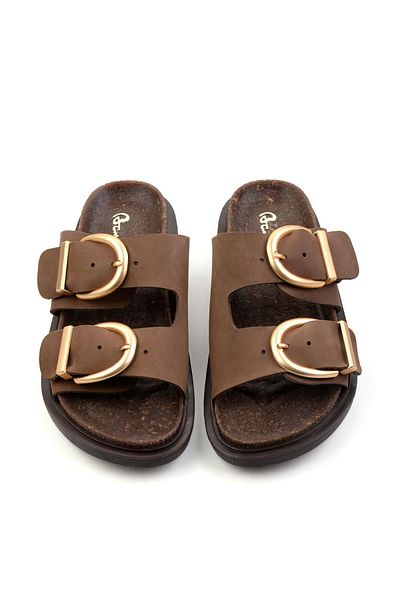 Bambi Mink Leather Women's Slippers K04666013901
