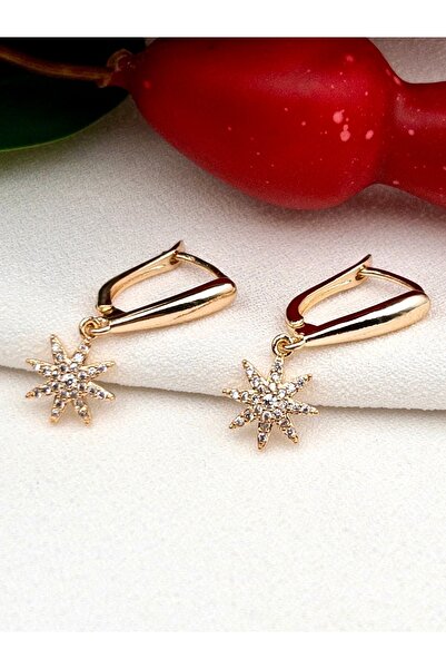 Siya Silver Zirkon Taşlı Sallantılı Çelik Yıldız Küpe