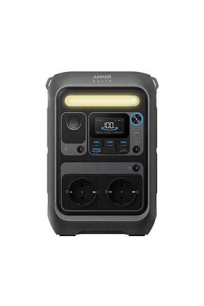 Anker Solix C300x Ac Portable Charging Station, 288wh, 300w, 1x Usb-a, 3x Usb-c, 2x Ac, Gray