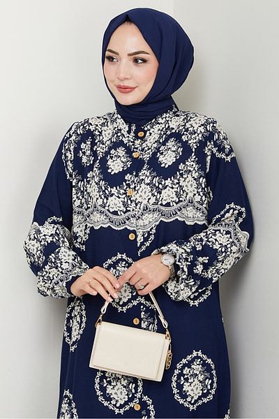 Bestenur Φόρεμα Ravel Woven Viscose 1547 - Navy Blue