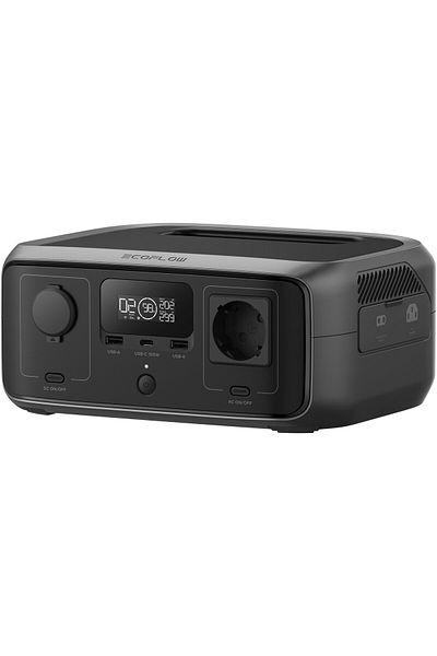 EcoFlow River 3 UPS Portable Charging Station, 245 Wh, 300W, 600W with X-Boost, Black