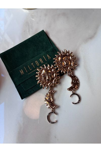 Miltonia Sun moon design earrings