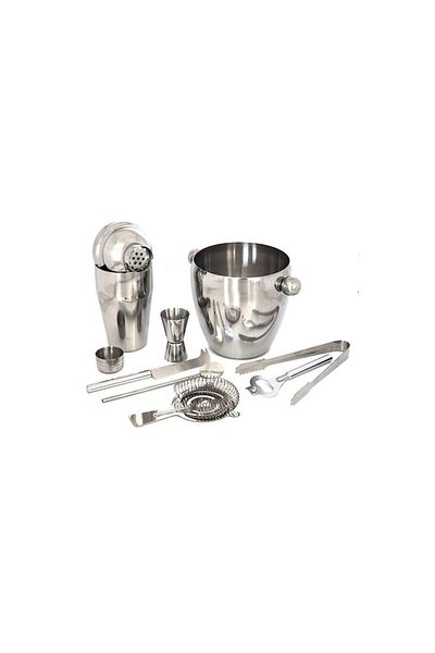 Palmonix Drink and cocktail preparation set, stainless steel, 8 pieces
