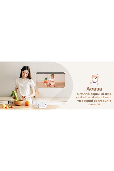 Smart Vibe Baby Monitor WiFi Smart Total Control HelloKid™ 9S 4.3” HD AI Pro Vision Tracking