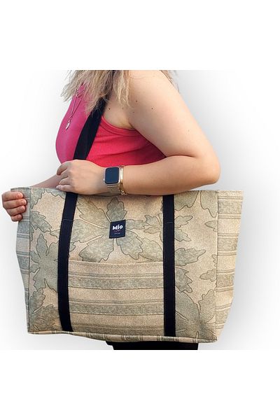 Mio Vero Large Size Leaf Pattern Women's Bag – Functional Pockets, Large Volume, Stylish and Practical 👜