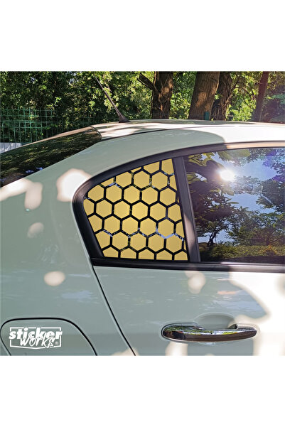 Sticker Works EGEA Kelebek نمط قرص العسل الزجاجي - يمين يسار