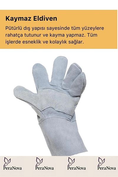 PeraNova Special Series Fireproof Heat Resistant Gloves Waterproof Multipurpose Leather Gloves for Welding Fire