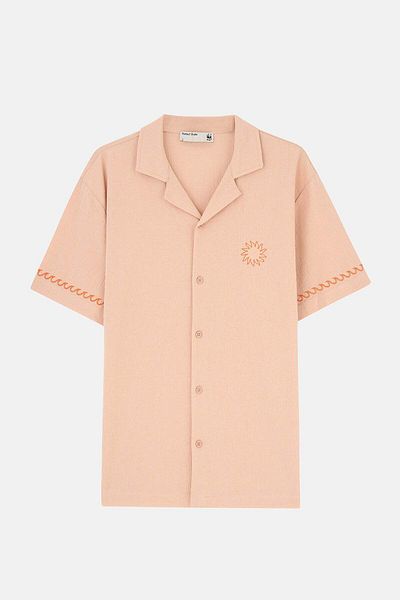 WWF Market Πουκάμισο Sun and Wave Muslin - Salmon