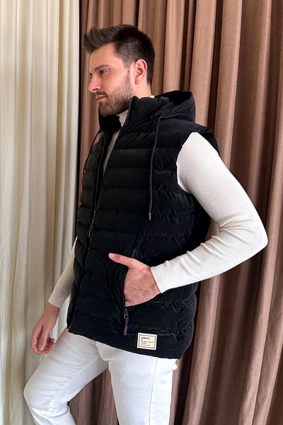 ModaPlaza Men's Hooded Puffer Vest
