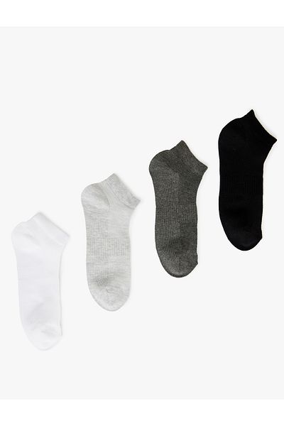 Koton Basic Cotton Blended 4-Piece Booties Socks Set