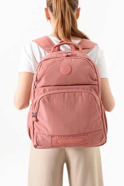 Just Polo Unisex Waterproof Imported Crinkle Fabric School Business and Travel Backpack with Laptop Compartment