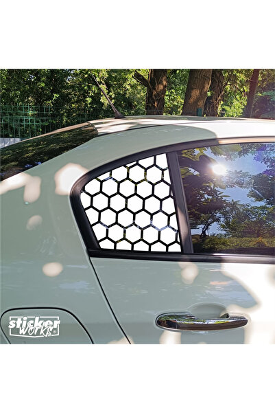 Sticker Works EGEA Kelebek نمط قرص العسل الزجاجي - يمين يسار