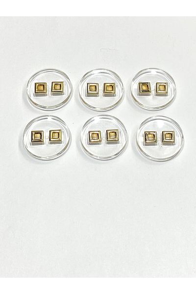 karantuhafiye Transparent Italian Button/Design Button with Gold Detail /2904/ 2 cm