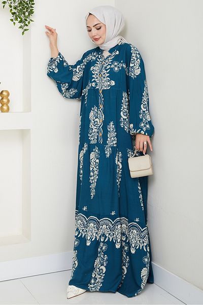 Bestenur Φόρεμα Niral Woven Viscose 1542 - Petrol Blue