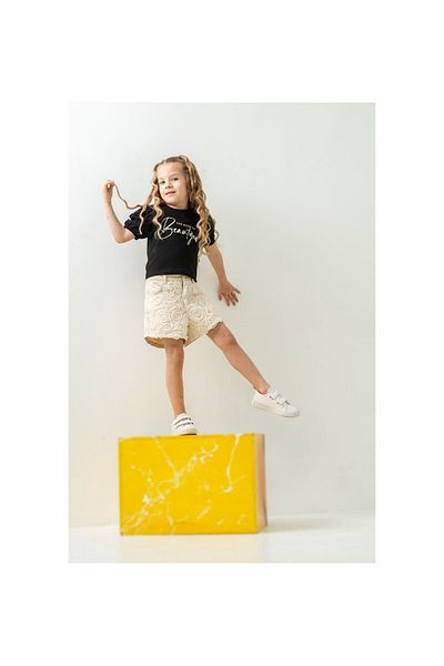 CİCHLİD Girl's Rose Shorts Suit
