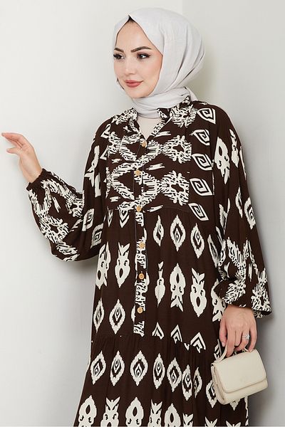 Bestenur Φόρεμα Liza Woven Viscose 1544 - Bitter Brown