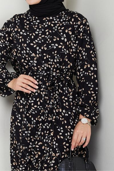Bestenur Semar Woven Viscose Dress 1541 - Black