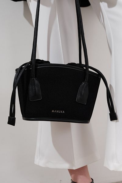 Manuka Canvas Mini Bucket Bag Black