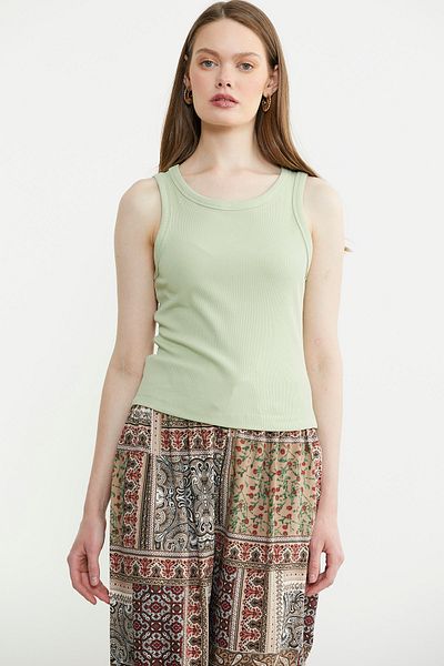 Sementa Corduroy Basic Αμάνικο T-Shirt - Πράσινο