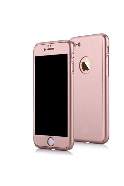 Rose - Husă Fullbody aurie, compatibilă cu Apple iPhone 8, acoperire completă la 360 de grade cu folie de sticlă