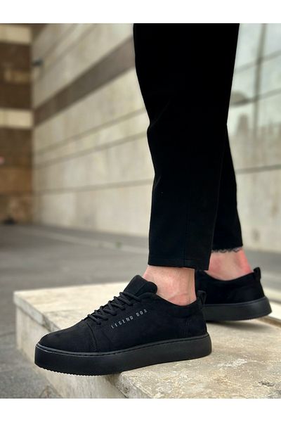 Arda Ba0104 Lace-Up Black Suede Sports Classic Men's Shoes