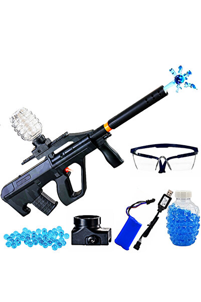 SprintMag Automatic Toy Gun with 5000 Water Gel Balls 7.4V Battery Black Camouflage Protective Glasses
