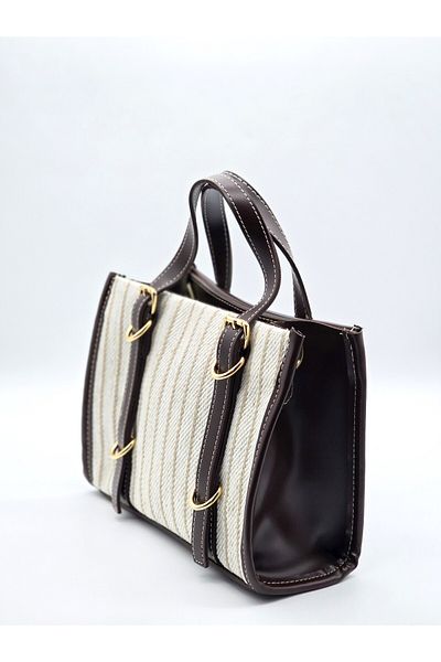 Reddington Women's Belt Detailed Linen Cross Hand and Shoulder Bag