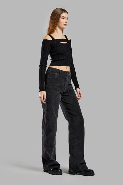 its basic Women's Velvet Straight Fit Trousers
