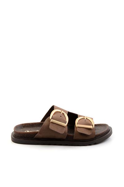 Bambi Mink Leather Women's Slippers K04666013901